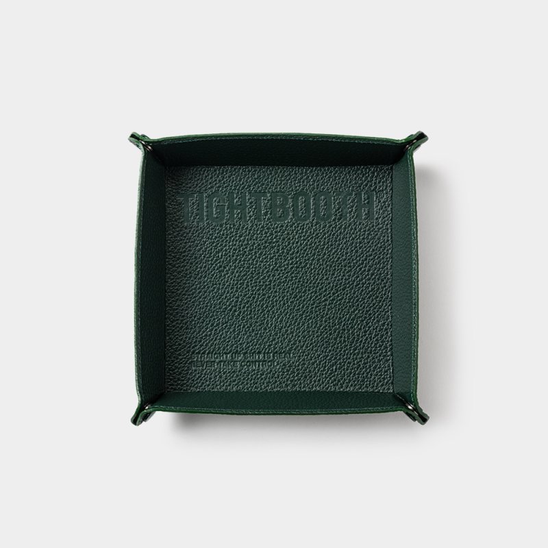 画像1: TIGHTBOOTH/SQUARE LEATHER TRAY（Deep Green）［スクエアレザートレイ-25秋冬］