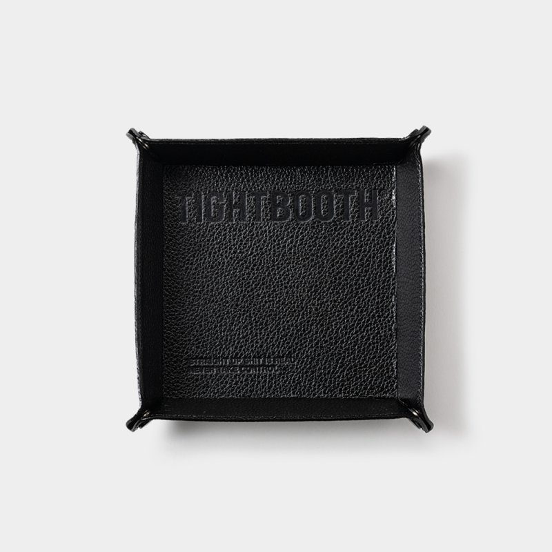 画像1: TIGHTBOOTH/SQUARE LEATHER TRAY（Black）［スクエアレザートレイ-25秋冬］