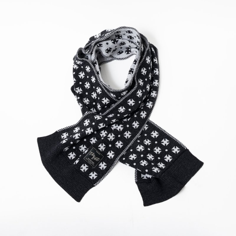 画像2: RATS/GERMAN CROSS MUFFLER（BLACK）［ジャーマンクロスマフラー-25秋冬］