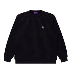 画像1: BlackEyePatch/OG LABEL WAFFLE KNITTED CREW（BLACK） (1)
