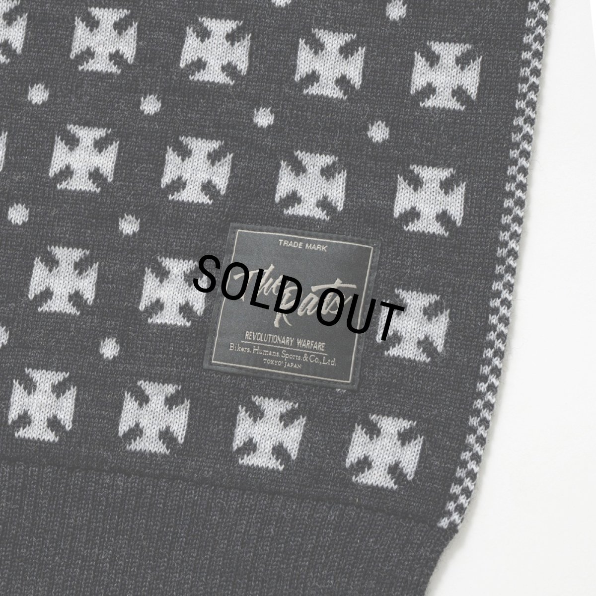 画像3: RATS/GERMAN CROSS MUFFLER（BLACK）［ジャーマンクロスマフラー-25秋冬］ (3)