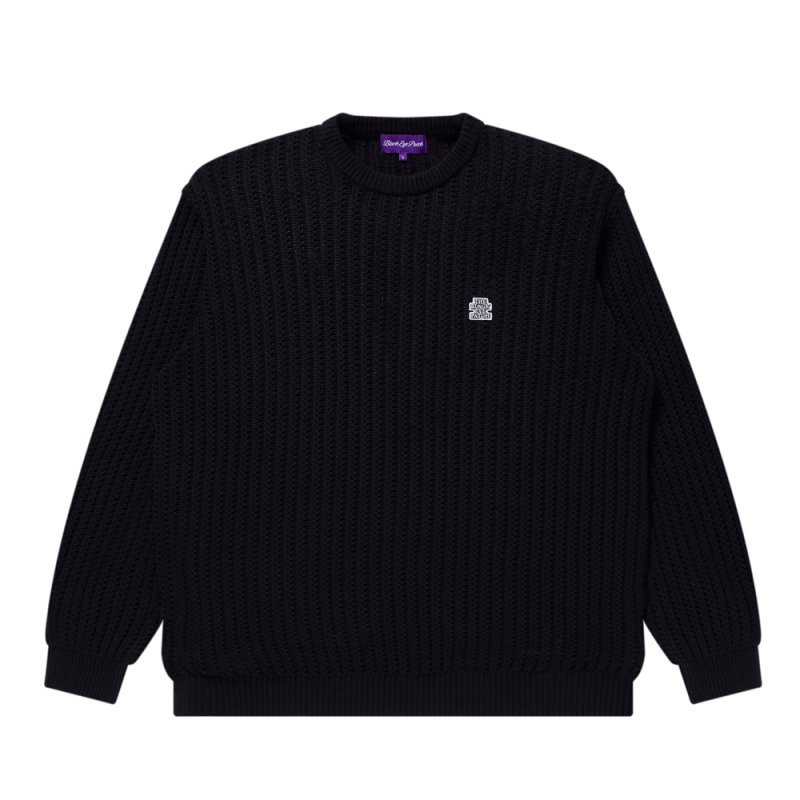 画像1: BlackEyePatch/OG LABEL WAFFLE KNITTED CREW（BLACK）