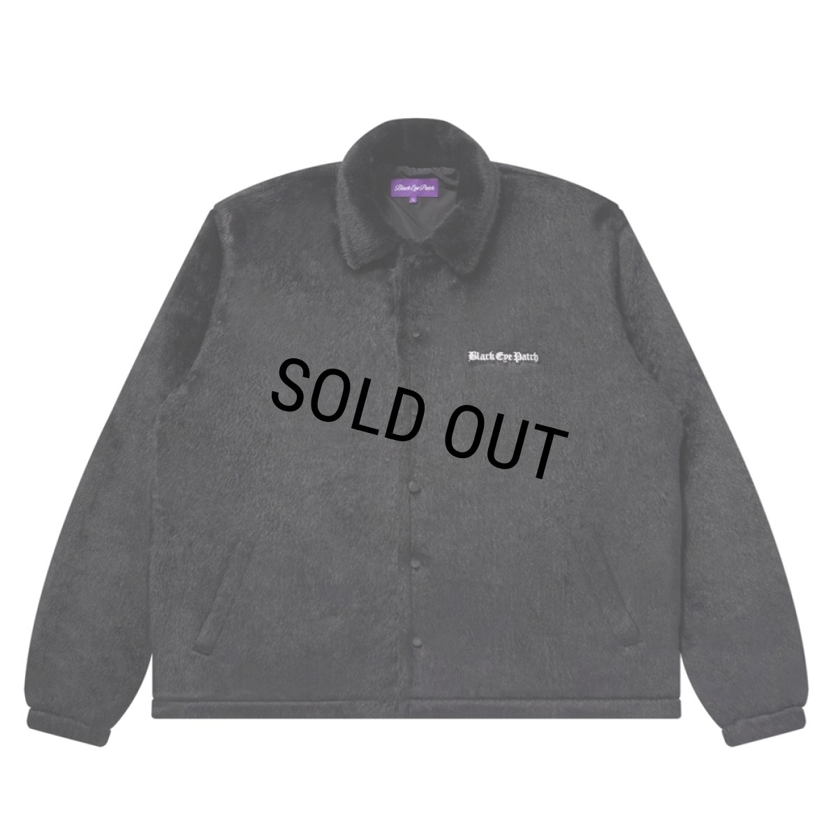 画像1: BlackEyePatch/OE LOGO FAUX FUR COACH JACKET（BLACK） (1)