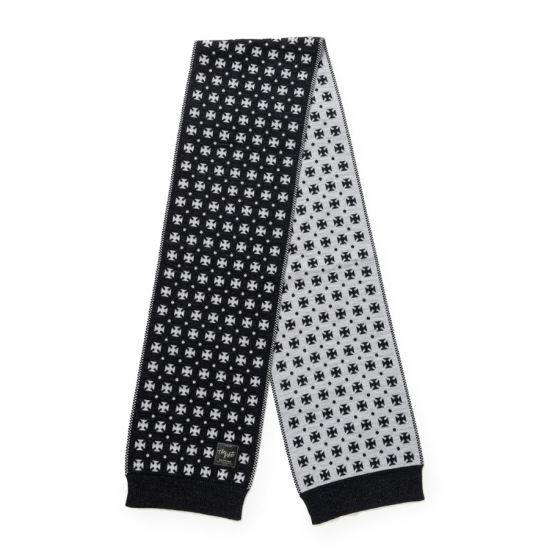 画像1: RATS/GERMAN CROSS MUFFLER（BLACK）［ジャーマンクロスマフラー-25秋冬］