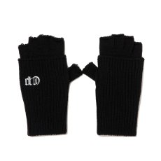画像1: COOTIE PRODUCTIONS/Knit Cuffed Fingerless Glove（Black）［ニットカフドフィンガーレスグローブ-25秋冬］ (1)