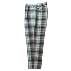 画像2: exodus/RAYON/HEAVY WEIGHT RAYON OMBRE CHECK EASY PANTS（BROWN/GREEN）［オンブレチェックイージーパンツ-25秋冬］ (2)
