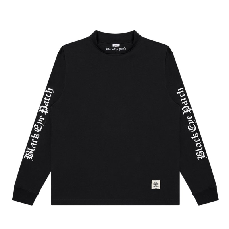 画像1: BlackEyePatch/OE LOGO MOCK NECK L/S TEE(BLACK)