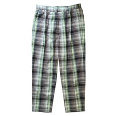 画像1: exodus/RAYON/HEAVY WEIGHT RAYON OMBRE CHECK EASY PANTS（BROWN/GREEN）［オンブレチェックイージーパンツ-25秋冬］ (1)