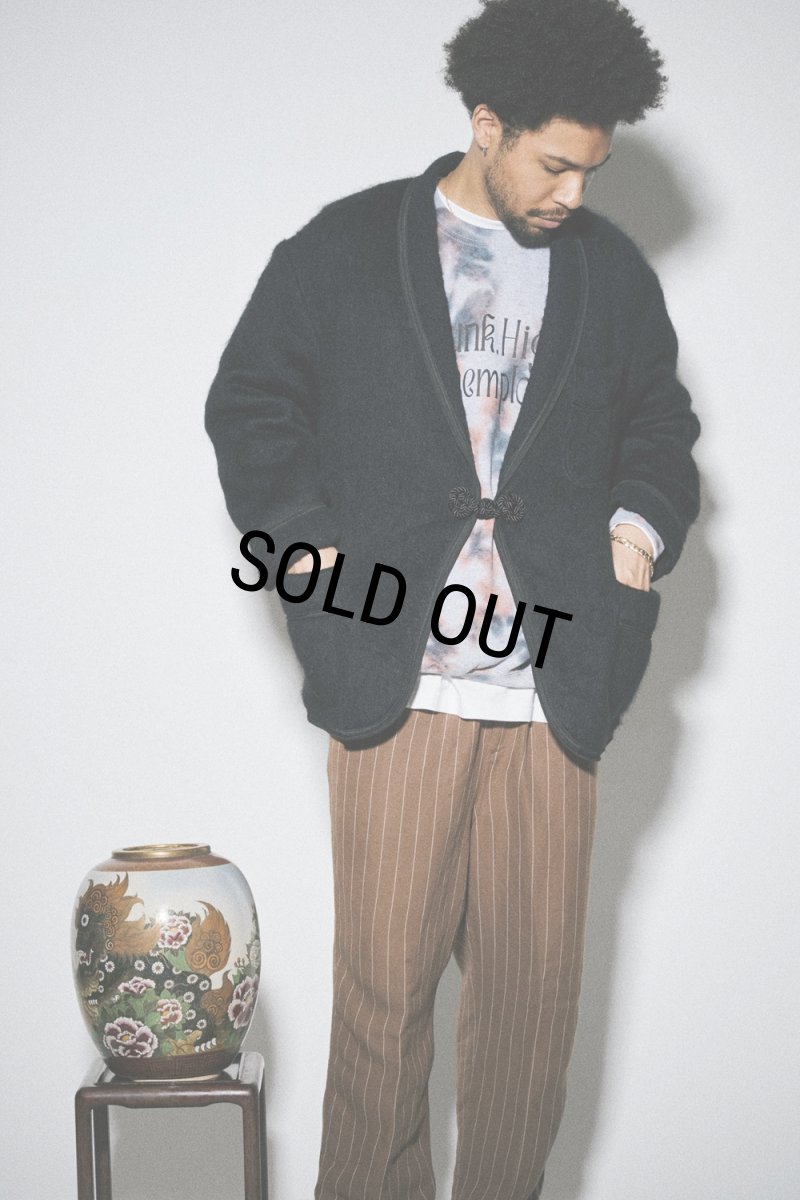 画像4: exodus/RAYON/HEMP PINSTRIPE EASY PANTS（BROWN/WHITE）［ピンストライプイージーパンツ-25秋冬］ (4)