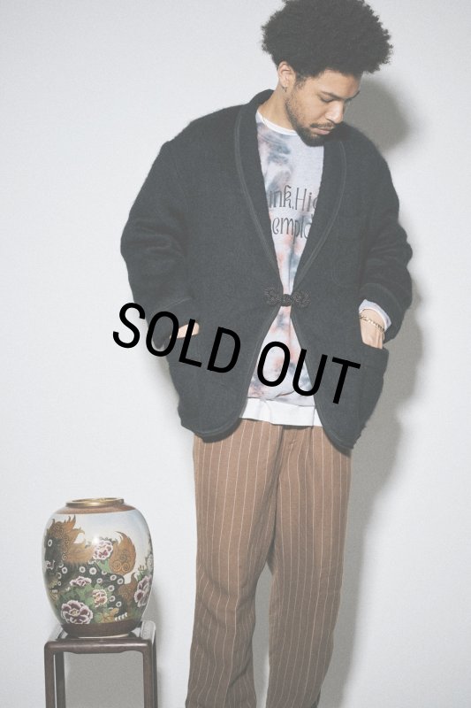 exodus brand/RAYON/HEMP PINSTRIPE EASY PANTS（BROWN/WHITE）［ピン