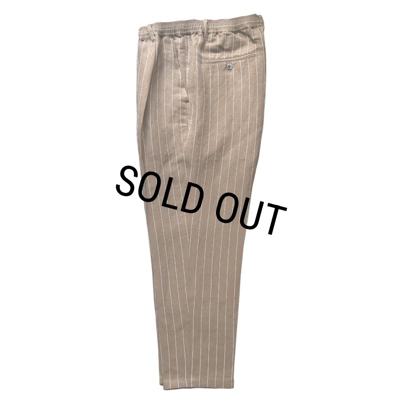 exodus/RAYON/HEMP PINSTRIPE EASY PANTS（BROWN/WHITE）［ピン
