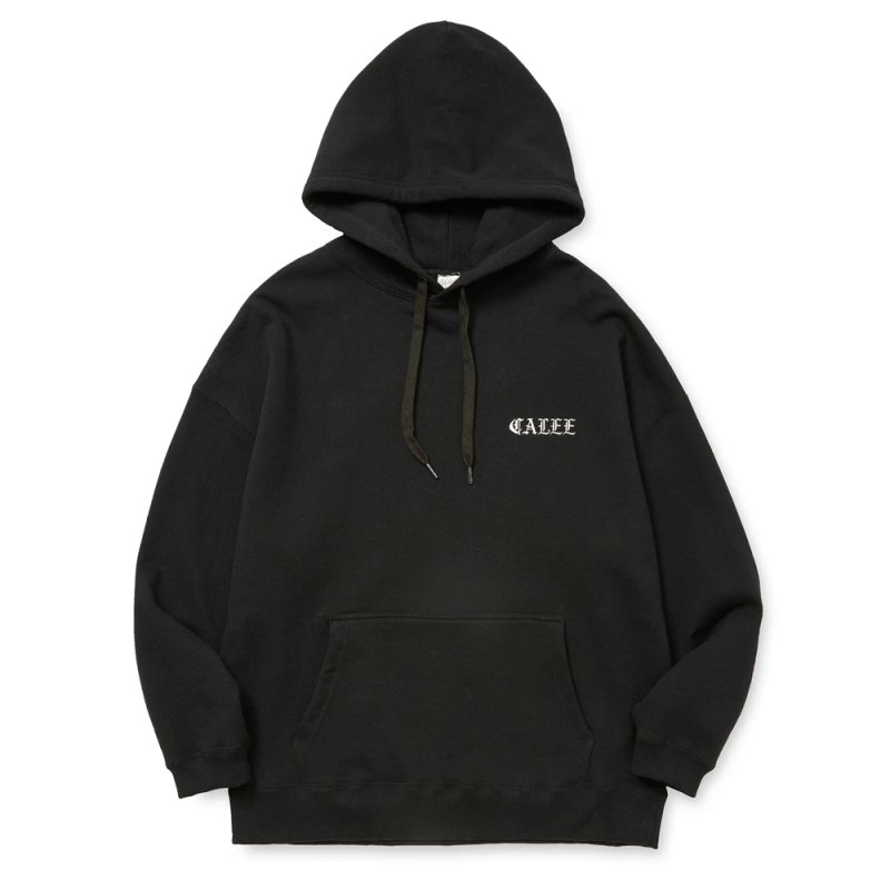 画像1: CALEE/O/E LOGO HEAVY WEIGHT PULLOVER HD（BLACK）［プルオーバーパーカー-25秋冬］