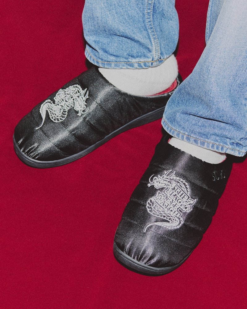 画像3: BlackEyePatch/SATIN DRAGON SUBU SANDALS（BLACK）