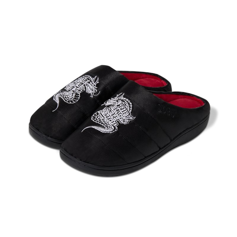 画像2: BlackEyePatch/SATIN DRAGON SUBU SANDALS（BLACK）
