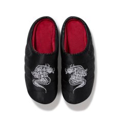 画像1: BlackEyePatch/SATIN DRAGON SUBU SANDALS（BLACK） (1)