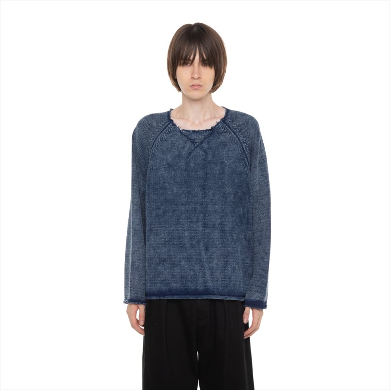 画像2: DAIRIKU/Vintage Washed Pullover Knit Sweater（Indigo）［ヴィンテージウォッシュドニットセーター-26春夏］