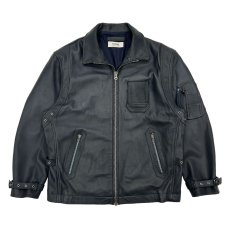 画像1: DAIRIKU/MIllitary Leather Flight Jacket（Navy/Black）［ミリタリーレザーフライトJKT-26春夏］ (1)