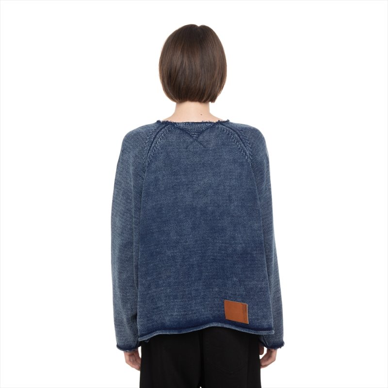 画像3: DAIRIKU/Vintage Washed Pullover Knit Sweater（Indigo）［ヴィンテージウォッシュドニットセーター-26春夏］