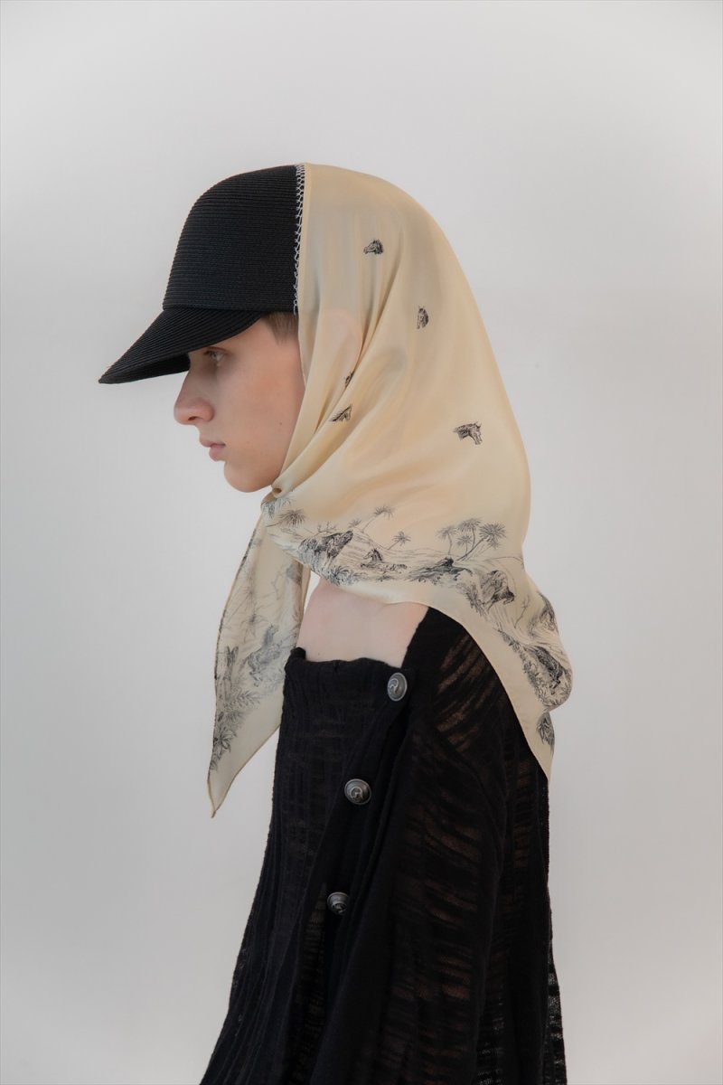 画像3: DAIRIKU/Scarf Docking Straw Cap（Black）［スカーフドッキングストローキャップ-26春夏］