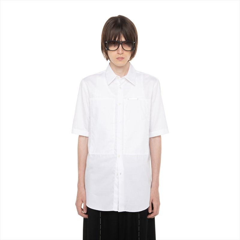 画像2: DAIRIKU/"Benjamin" W-PKT Dress H-S Shirt（White）［ダブルポケットドレスシャツ-26春夏］