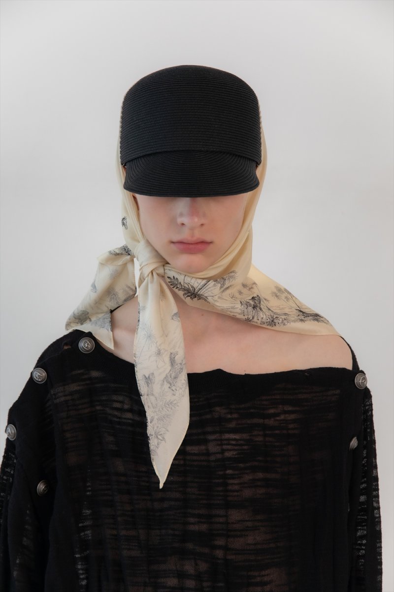画像2: DAIRIKU/Scarf Docking Straw Cap（Black）［スカーフドッキングストローキャップ-26春夏］