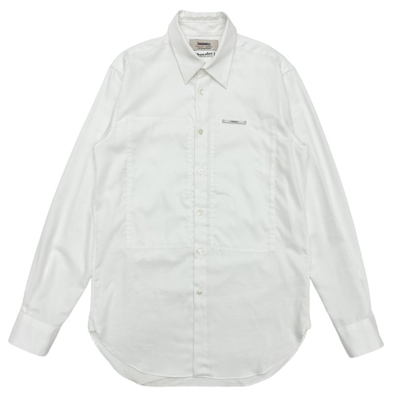 画像1: DAIRIKU/"Benjamin" W-PKT Dress L-S Shirt（White）［ダブルポケットドレスシャツ-26春夏］