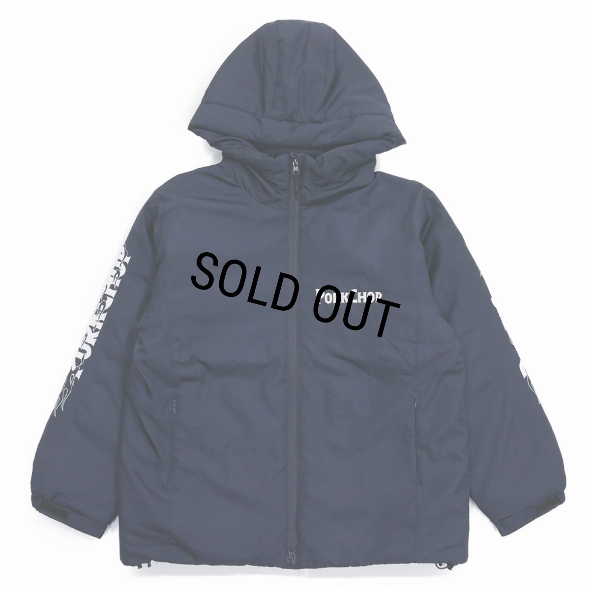 画像1: PORKCHOP/BURNING LOGO HOODED JKT（NAVY）［バーニングロゴフーデッドJKT-25秋冬］ (1)