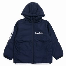 画像1: PORKCHOP/BURNING LOGO HOODED JKT（NAVY）［バーニングロゴフーデッドJKT-25秋冬］ (1)