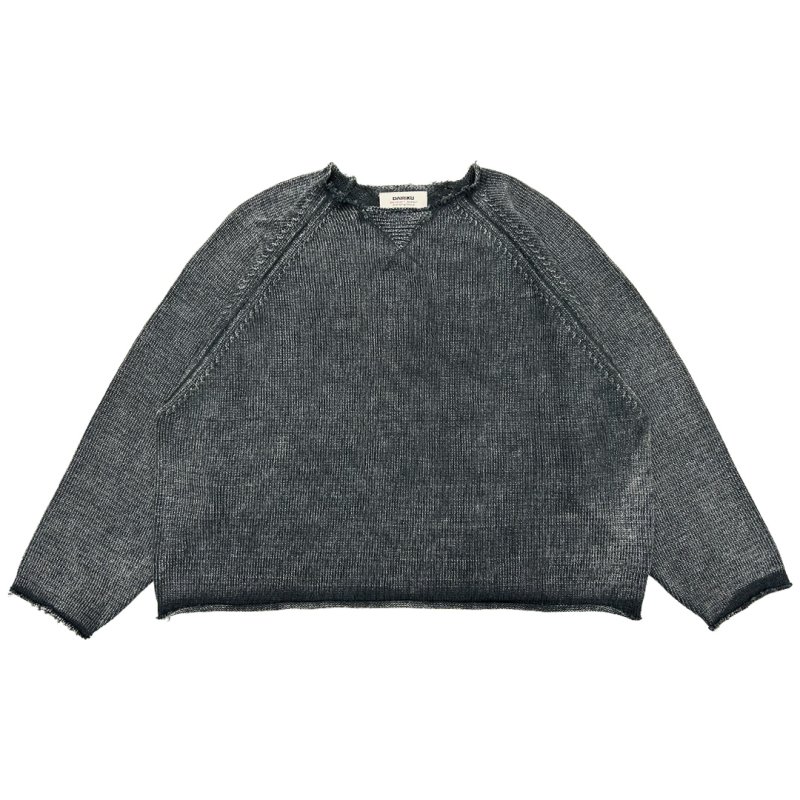 画像1: DAIRIKU/Vintage Washed Pullover Knit Sweater（Black）［ヴィンテージウォッシュドニットセーター-26春夏］
