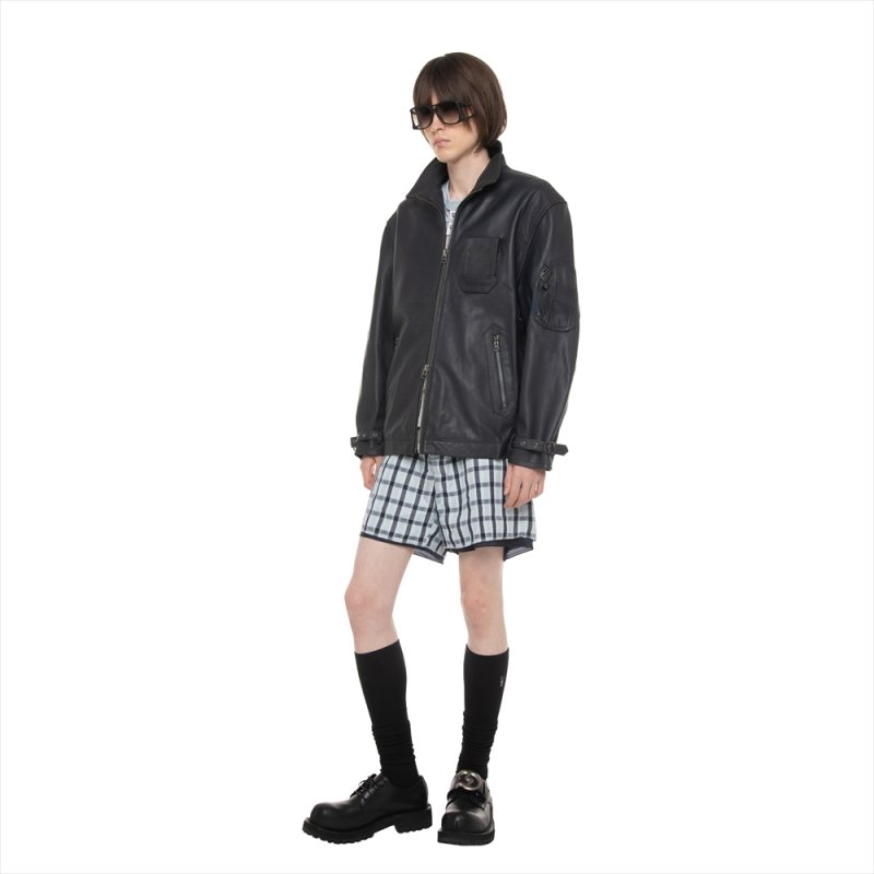 画像3: DAIRIKU/MIllitary Leather Flight Jacket（Navy/Black）［ミリタリーレザーフライトJKT-26春夏］