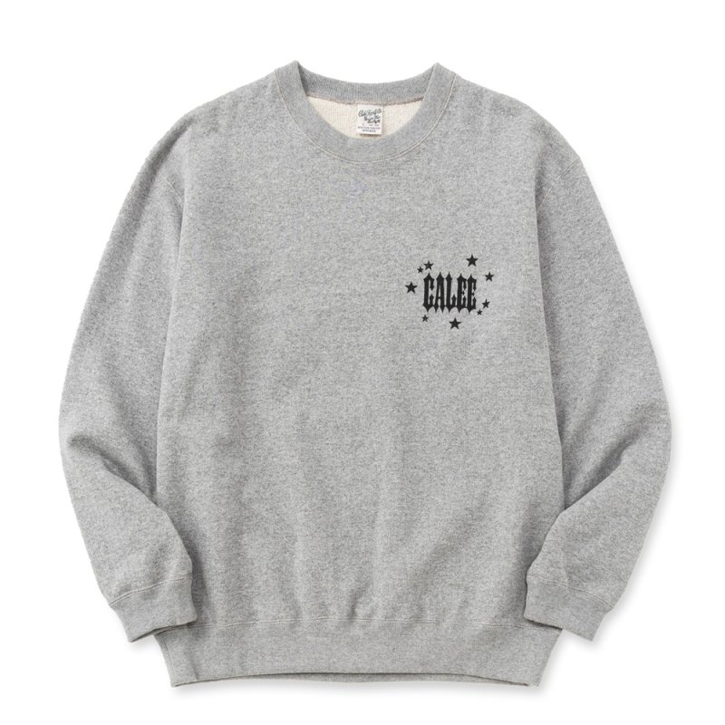画像1: CALEE/IRON HORSE CREW NECK SW ＜BARTHDAY WORKS DESIGN＞（MIX GRAY）［クルーネックスウェット-26春夏］