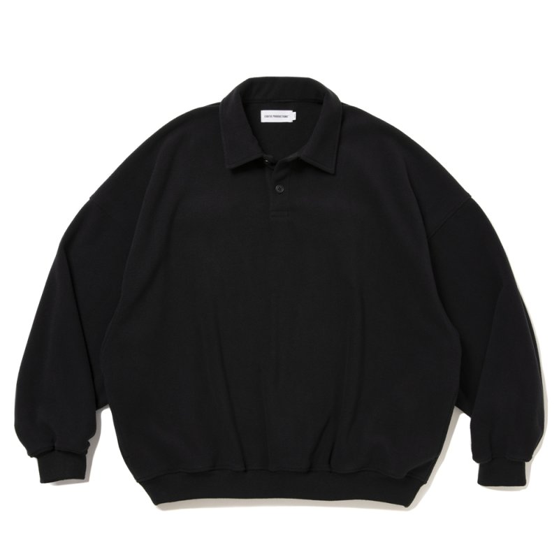 画像1: COOTIE PRODUCTIONS/Fleece Sweat Polo Shirt（Black）［フリースポロ-26春夏］