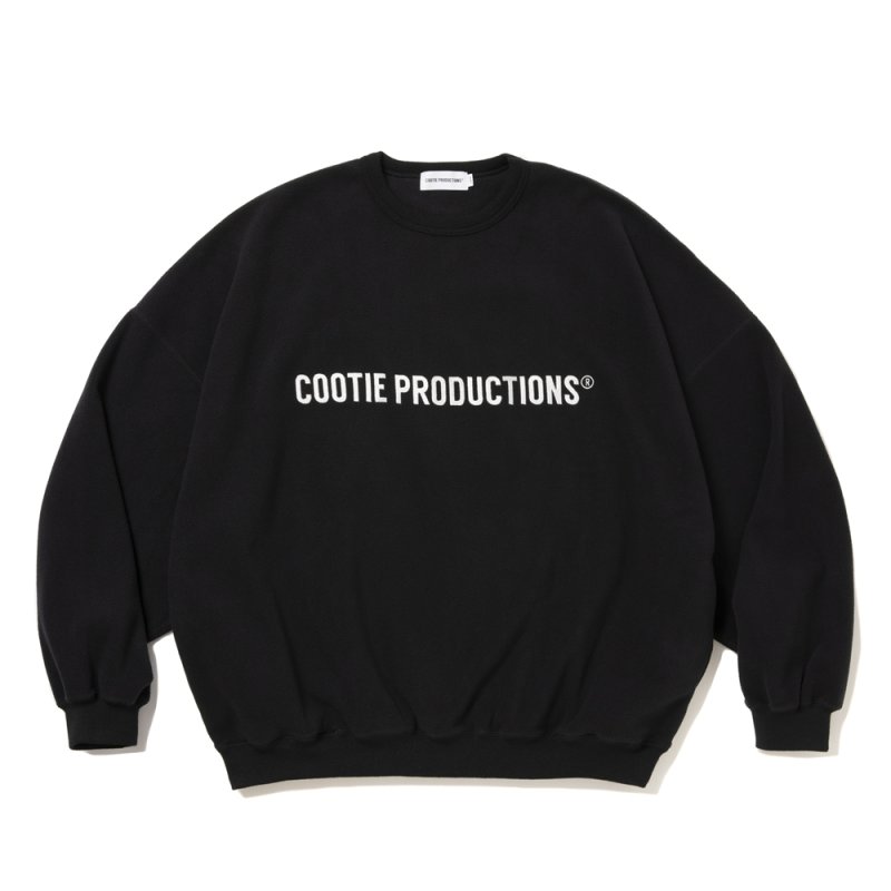 画像1: COOTIE PRODUCTIONS/Fleece Sweat Crew（Black）［フリースクルー-26春夏］