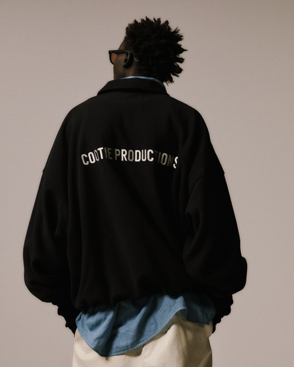 画像5: COOTIE PRODUCTIONS/Fleece Sweat Polo Shirt（Black）［フリースポロ-26春夏］ (5)