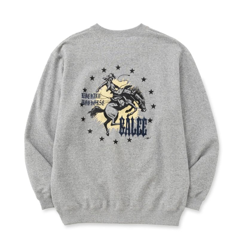 画像2: CALEE/IRON HORSE CREW NECK SW ＜BARTHDAY WORKS DESIGN＞（MIX GRAY）［クルーネックスウェット-26春夏］