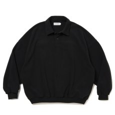 画像2: COOTIE PRODUCTIONS/Fleece Sweat Polo Shirt（Black）［フリースポロ-26春夏］ (2)