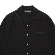 画像2: WACKO MARIA/50'S OPEN COLLAR SHIRT（BLACK）［ピンポイントステッチ50'Sオープンカラーシャツ-26春夏］ (2)