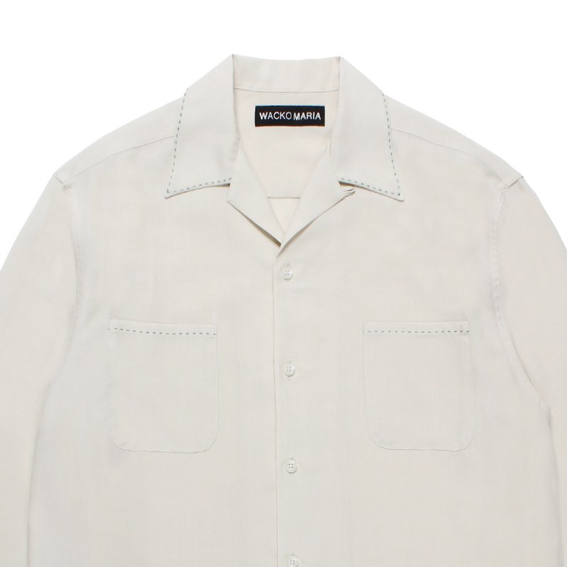画像2: WACKO MARIA/50'S OPEN COLLAR SHIRT（IVORY）［ピンポイントステッチ50'Sオープンカラーシャツ-26春夏］