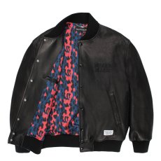 画像2: WACKO MARIA/LEATHER VARSITY JACKET（BLACK）［レザーヴァーシティJKT-26春夏］ (2)