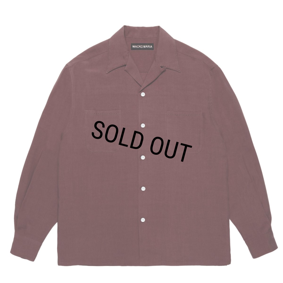 画像1: WACKO MARIA/50'S OPEN COLLAR SHIRT（BURGUNDY）［ピンポイントステッチ50'Sオープンカラーシャツ-26春夏］ (1)