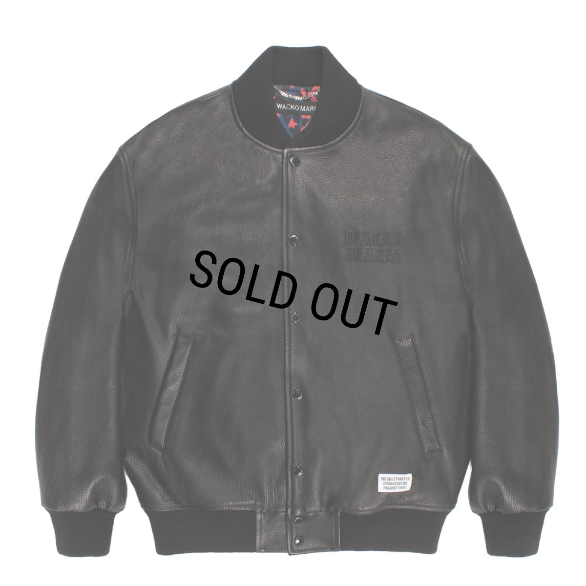 画像1: WACKO MARIA/LEATHER VARSITY JACKET（BLACK）［レザーヴァーシティJKT-26春夏］ (1)