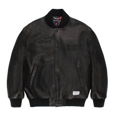 画像1: WACKO MARIA/LEATHER VARSITY JACKET（BLACK）［レザーヴァーシティJKT-26春夏］ (1)