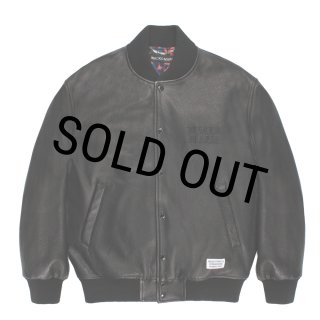 WACKO MARIA/LEATHER VARSITY JACKET（BLACK）［レザーヴァーシティJKT