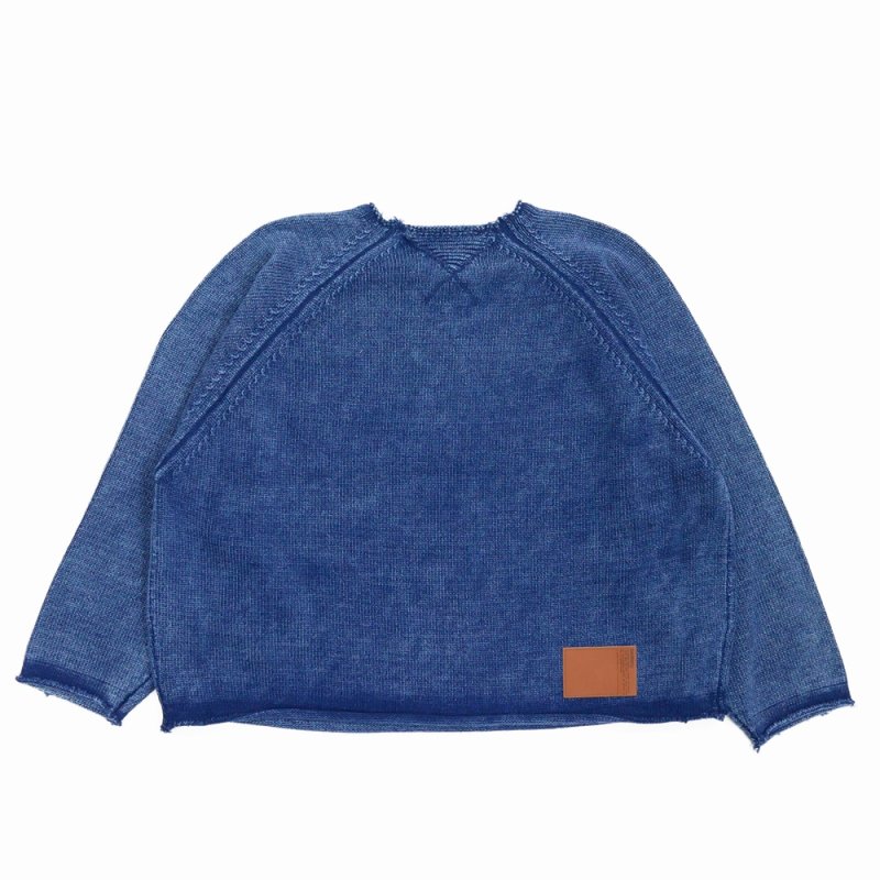 画像2: DAIRIKU/Vintage Washed Pullover Knit Sweater（Indigo）［ヴィンテージウォッシュドニットセーター-26春夏］
