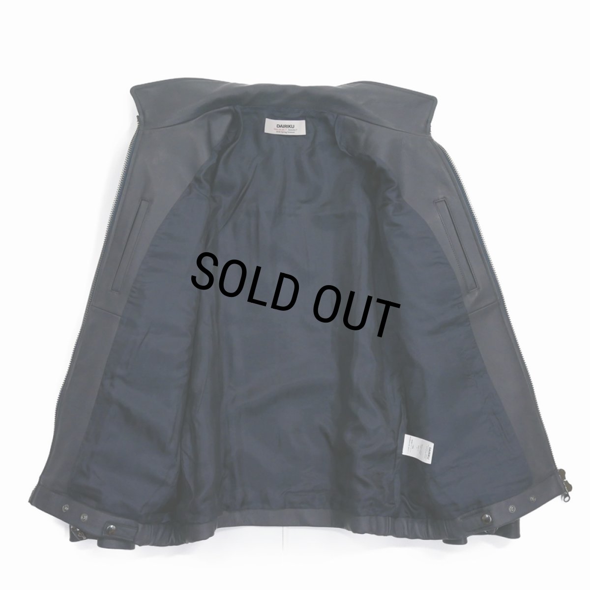 画像3: 【30%OFF】DAIRIKU/MIllitary Leather Flight Jacket（Navy/Black）［ミリタリーレザーフライトJKT-26春夏］ (3)