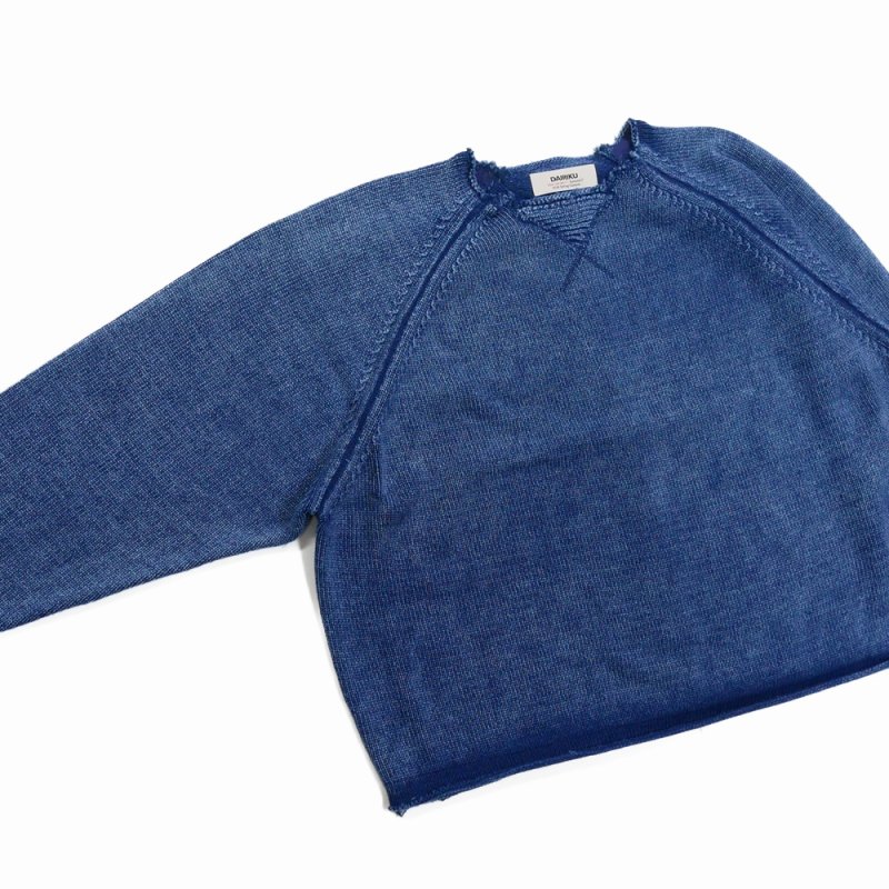画像3: DAIRIKU/Vintage Washed Pullover Knit Sweater（Indigo）［ヴィンテージウォッシュドニットセーター-26春夏］