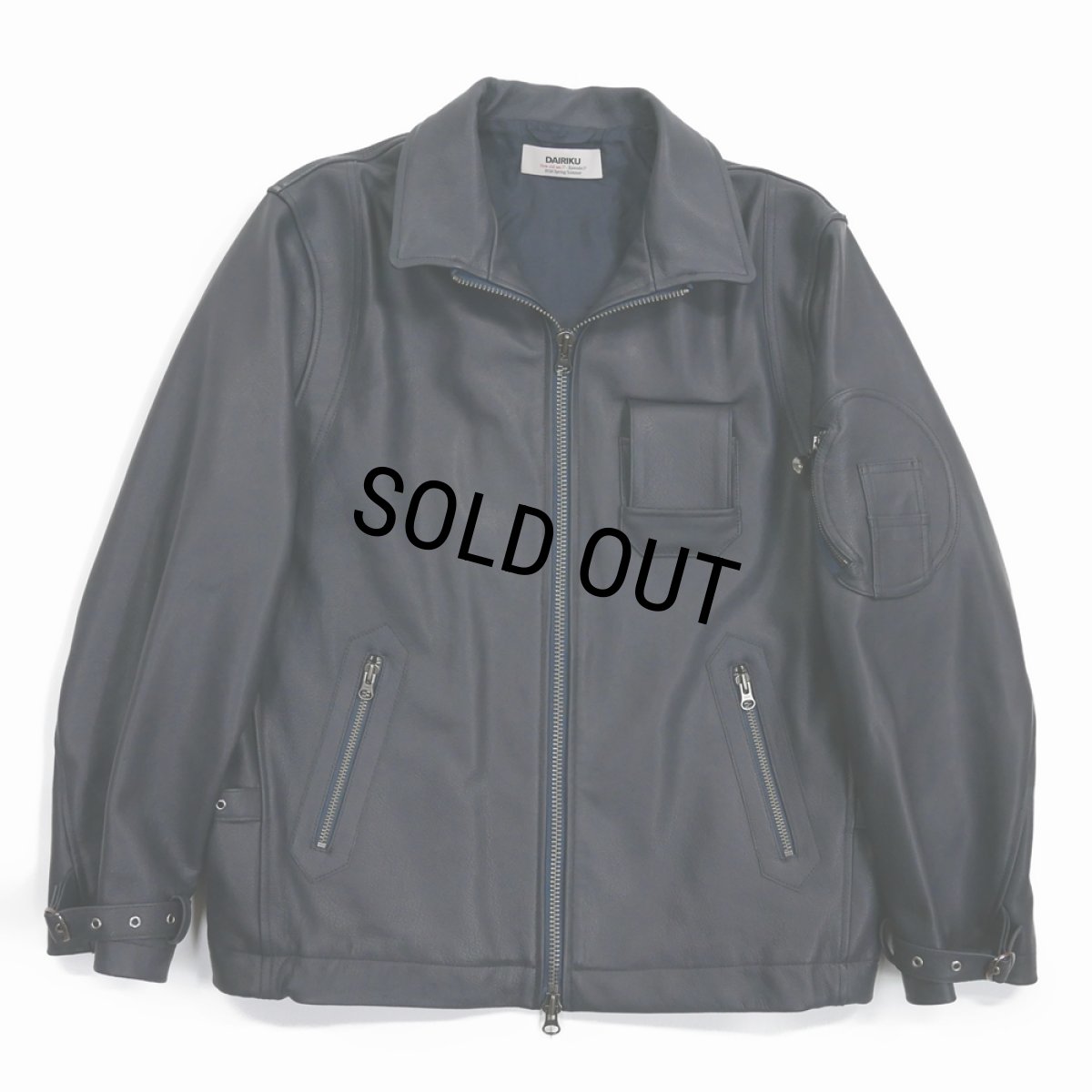 画像1: 【30%OFF】DAIRIKU/MIllitary Leather Flight Jacket（Navy/Black）［ミリタリーレザーフライトJKT-26春夏］ (1)