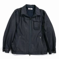 画像1: DAIRIKU/MIllitary Leather Flight Jacket（Navy/Black）［ミリタリーレザーフライトJKT-26春夏］ (1)