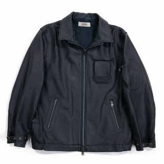DAIRIKU/MIllitary Leather Flight Jacket（Navy/Black）［ミリタリー