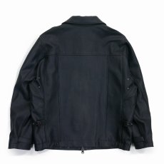 画像2: DAIRIKU/MIllitary Leather Flight Jacket（Navy/Black）［ミリタリーレザーフライトJKT-26春夏］ (2)